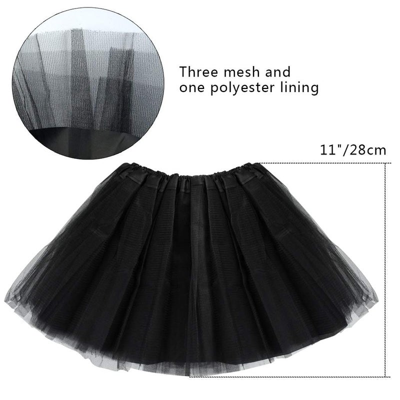 Miayon 1980s Fancy Outfits Dress Costume Accessories for Girl Kids Halloween Black - Image 2
